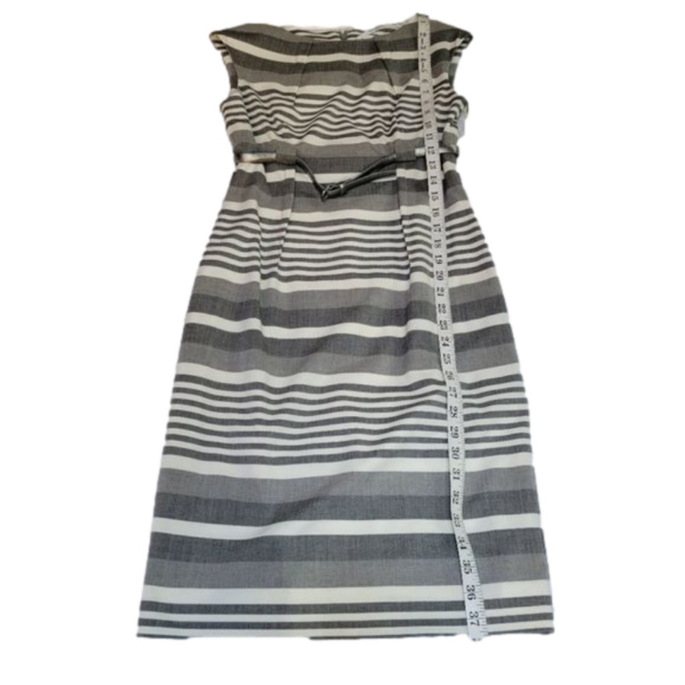 Calvin Klein Gray Off-White Striped Sleeveless Dress Size 2 NWT